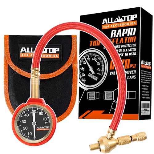 ALL-TOP 4x4 Rapid Tire Deflator Kit 0-70PSI Tire Pressure Gauge/Air Down Master/for Offroad Tire of Jeep, Truck & ATV - color: Rapid Tire Deflator