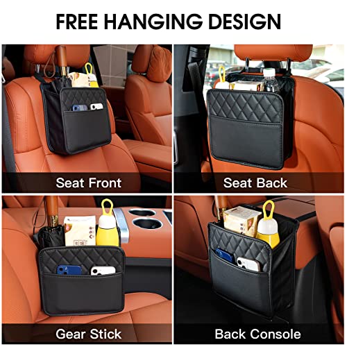 FrgKbTm Car Seat Back Hanging Bag Car Document Holder Multi-Pocket Bottle Bag Storage Box Organizer Travel Tidy Pouch Pocket Kids - color: Black A