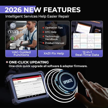 LAUNCH X431 Scanner PRO3 APEX Bidirectional Scan Tool 2026 Upgraded, OEM Topology Map, Online Coding, HD Truck, 55+ Services All-System car Diagnostics Tool,10.1 Inch, CAN FD & DoIP, FCA & Renault SGW