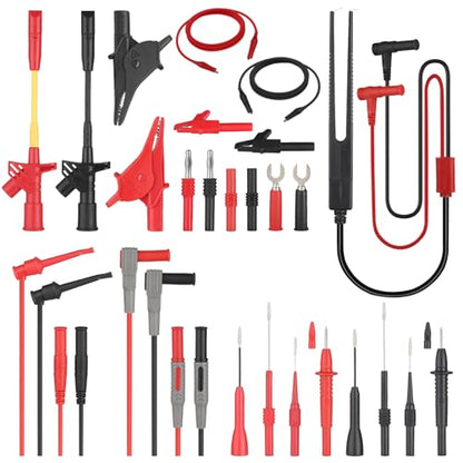 27-Piece Multimeter Test Leads Probes kit，multimeter Probes | Multimeter Leads Kit,Multimeter Leads Test Tweezers With，Alligator Clips With Wires，Volt Meter Leads Test Probes，