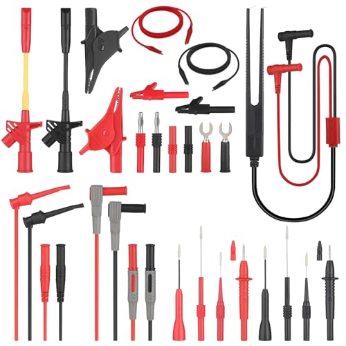 27-Piece Multimeter Test Leads Probes kit，multimeter Probes | Multimeter Leads Kit,Multimeter Leads Test Tweezers With，Alligator Clips With Wires，Volt Meter Leads Test Probes，