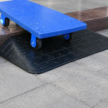 Heavy-Duty Rubber Threshold Ramps with Non-Slip Surface, 1" - 4" Rise Curb Ramps for Wheelchair Scooter Car Entrance Doorway, Loading Ramps Rated 20000Lbs Load Capacity (4" Rise) - size: 4" Rise