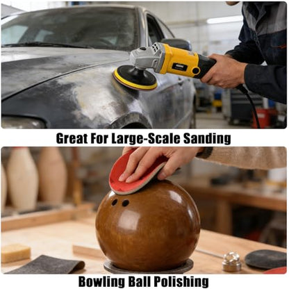 MAXMAN 12pcs Foam Sanding Pads, 6 Inch Sanding Sponge Set, 3000 Grit Bowling Sanding Pads, Reusable Wet Dry Sandpaper Block for Random Orbital Sander, Wood, Metal, Auto Polishing & Curved Surfaces - size: 6 inch, style: 3000 Grit