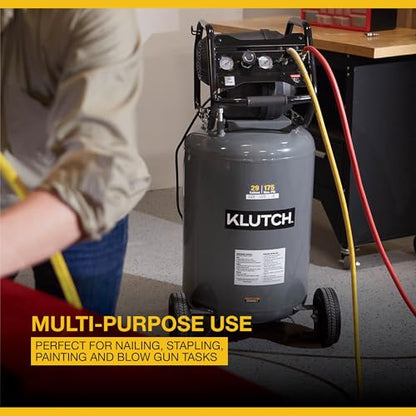 Klutch 29-Gallon Air Compressor, 2.5 HP, 120 Volts, 175 PSI - size: 29 Gallon