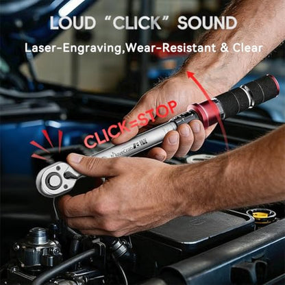 6pcs Click Torque Wrench Set, 1/4" 3/8" 1/2" Drive Dual-Direction Adjustable, 4-20Ft.lb / 5-45Ft.lb / 15-165Ft.lb, Dual-Scales ±3% Accuracy for Bicycle Motorcycle Car - size: 6pcs Torque Wrench Set