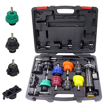 TM15 Radiator Pressure Tester Kit, Automotive Vacuum Cooling System Refill Kit, 16pcs, Made in Taiwan