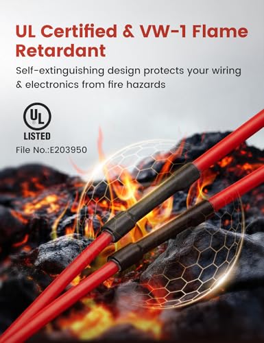 RED WOLF 3:1 Heat Shrink Tubing Kit 400PCS, Adhesive Lined Dual Wall Heat Shrink Tube, Waterproof Marine Grade Wire Wrap UL Certified for Automotive Marine Industrial Electrical, Black - color: 3:1 400PCS-Black