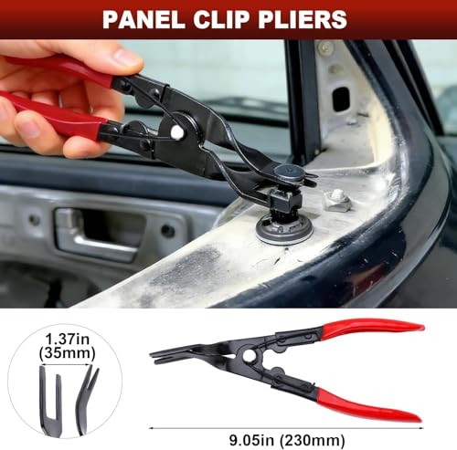 8MILELAKE 8Pcs Fuel Line Disconnect Plier Set, Fuel Line Hose Clamp Removal Pliers, Electrical Disconnect, Push Pin Tools, Relay Puller, Panel Clip Remover & Filter Caliper