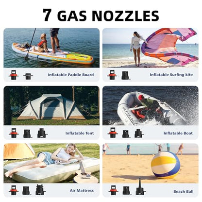 CYCPLUS 20PSI High Pressure Smart SUP Air Pump, Rechargeable Battery-Powered, Intelligent Dual Stage Inflation & Deflation, Auto-Off Air Pump for Stand Up Paddle Boards,Surfing Kite, Tent, Mattress