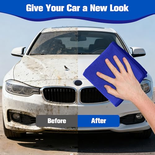 1 Pack Clay Towel 12 x 12 Inch, Blue Clay Bar Towel for Detailing | Clay Decontamination Towel for Car Paint, Reusable Synthetic Clay Bar Towel for Smooth Washing - color: Blue