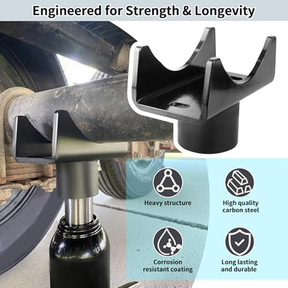 SUNJIKA Bottle Jack Axle Adapter for 2-4 in Round and 2 in Square Axles - color: Black
