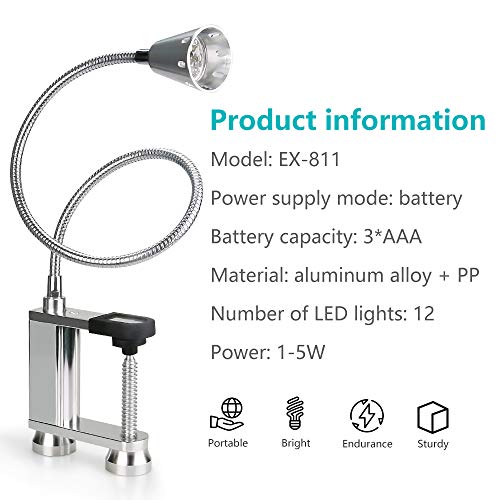 Jhua Grill Lights for Outdoor Grill BBQ Light 12 LED Super Bright Grill Light Battery Operated, 24“ 360° Flexible Neck, Clip On Outdoor Barbecue Lamp with Magnet, for Barbecue Grilling Table Workbench