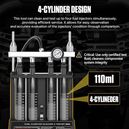 CT150 Fuel Injector Cleaner Tester 4 Cylinders Upgraded Ultrasonic Cleaning Kit with 12-in-1 Diagnostic Functions for Automotive & Motorcycle