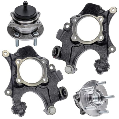 Detroit Axle - 4pc FWD Rear Knuckles Kit for 2007-2009 Hyundai Santa Fe 2007-2012 Veracruz, 2008 Passenger and Driver Side Steering Knuckles Wheel Bearing Hubs Assembly Replacement - size: 4UW471875/Kit