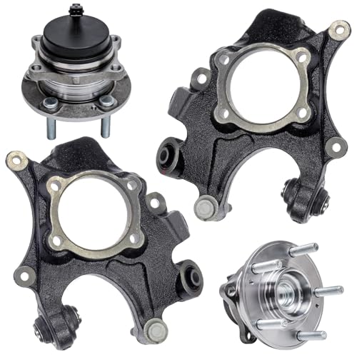 Detroit Axle - 4pc FWD Rear Knuckles Kit for 2007-2009 Hyundai Santa Fe 2007-2012 Veracruz, 2008 Passenger and Driver Side Steering Knuckles Wheel Bearing Hubs Assembly Replacement - size: 4UW471875/Kit