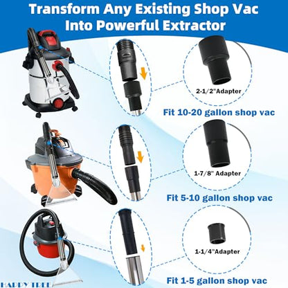 Happy Tree Universal Fit All Shop Vacs with 2-1/2" and 1-7/8" and 1-1/4" Adapters, Large 7-1/2" Extraction Accessory for Upholstery & Carpet Cleaning and Auto Detailing, Shop Vac Extractor Attachment - size: Large