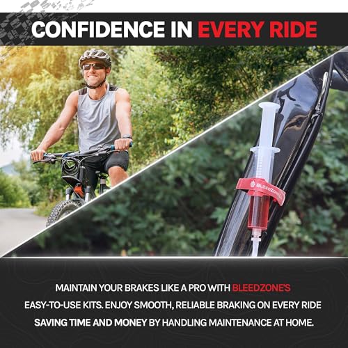 BleedZone Pro Tektro TRP Brake Bleed Kit with 120ml Mineral Oil, Hydraulic Bike Brake Bleeder Kit for Tektro & TRP Brakes, Reusable Bleeding Tools, Syringe & Hose MTB Bicycle Hydraulic Maintenance - style: Pro