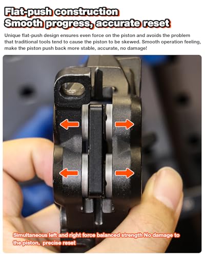 Bike Piston Reset Tool for Piston Brake Calipers – Parallel Push Design for Even Force & Ceramic Piston Safety, 7075 Aluminum Bicycle Brake Caliper Tool for Shimano & MTB Repairs