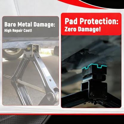 Scissor Jack Pads Rubber Pinch Weld Saddle Adapter Protector Universal Car Lift Spare Tire Jack Scissor Support Anti Slip Pad