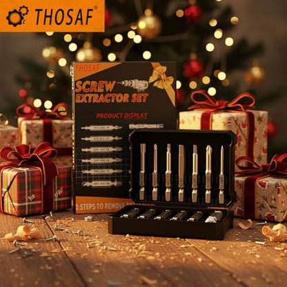 Damaged Screw Extractor Set,13 Pcs Bolt Extractor Set, Stripped Screws Nuts & Bolts Drill Bit Tools for Easy Removal of Rusty Broken Screw,Christmas Stocking Stuffers for Men Adults Him,Mens Gifts