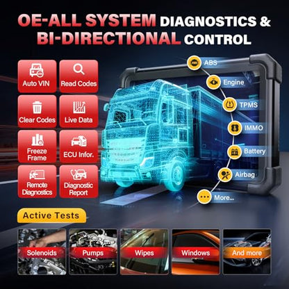 Launch X431 PRO3 APEX 2026 Bluetooth Wireless OEM Bidirectional Scan Tool | 2 Yrs Updates, Topology Mapping, ECU Code, CANFD DoIP, 55+ Services, AutoAuth FCA SGW, 10.1 Inch Screen, Same as X431 V+ 5.0