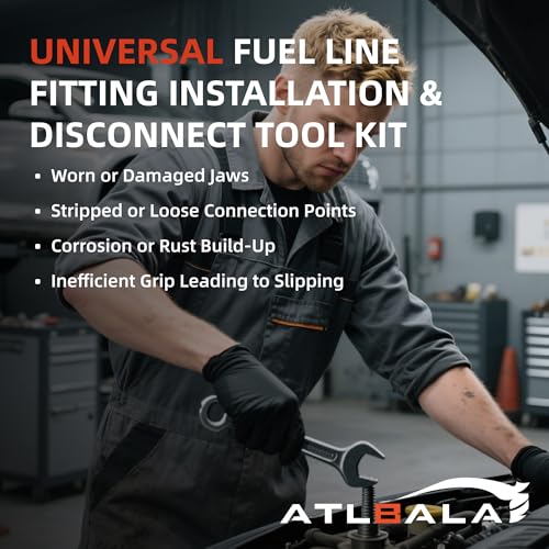 Fuel Line Fittings Installation Tool Kit 4AN 6AN 8AN 10AN 12AN, AN Hose Connector Connect & Disconnect Tool Set for Auto Fuel Hose Pipe Assembly & Removal