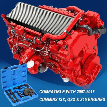 3163021 Cam Timing Tool Kit, 3163530 Engine Brake Adjustment Tool 7MM, Compatible with Cummins ISX QSX X15 Engine with 4/5/6/7 Degree Wedge Cam Gear Puller Crank Pin, Replace 3163020 3163069