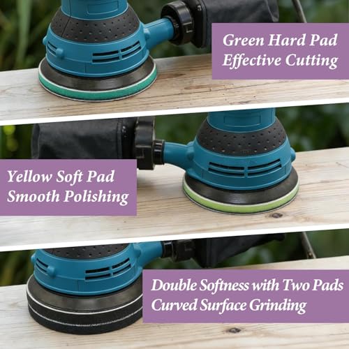 5 Inch 8 Hole Hook and Loop Interface Pads and Sanding Discs | 4PCS Orbital Sander Foam Pads & 30PCS Sandpaper,Soft Density Sponge Cushion Buffer Backing Pad,240 320 400 600 800 1000 Grit - color: 4PC Pads & 30PC Sanding Discs