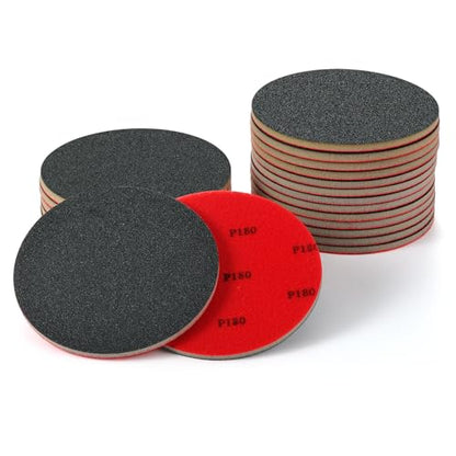 MAXMAN 12pcs Foam Sanding Pads, 6 Inch Sanding Sponge Set, 180 Grit Bowling Sanding Pads, Reusable Wet Dry Sandpaper Block for Random Orbital Sander, Wood, Metal, Auto Polishing & Curved Surfaces - size: 6 inch, style: 180 Grit