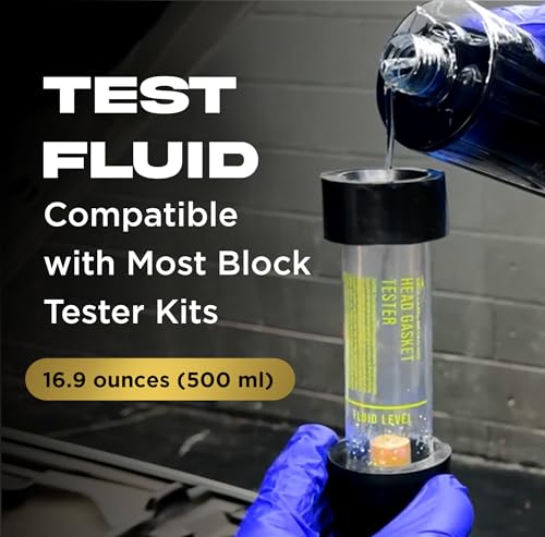 Gold Label Combustion Leak Test Fluid – 500ml (16.9 oz) | Head Gasket Tester Liquid for Gas & Diesel Engines | 100+ Tests | Fast Leak Detection for Cracked Heads, Blocks, Gaskets - style: Fluid (16.9 oz)