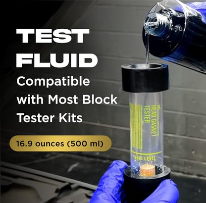 Gold Label Combustion Leak Test Fluid – 500ml (16.9 oz) | Head Gasket Tester Liquid for Gas & Diesel Engines | 100+ Tests | Fast Leak Detection for Cracked Heads, Blocks, Gaskets - style: Fluid (16.9 oz)