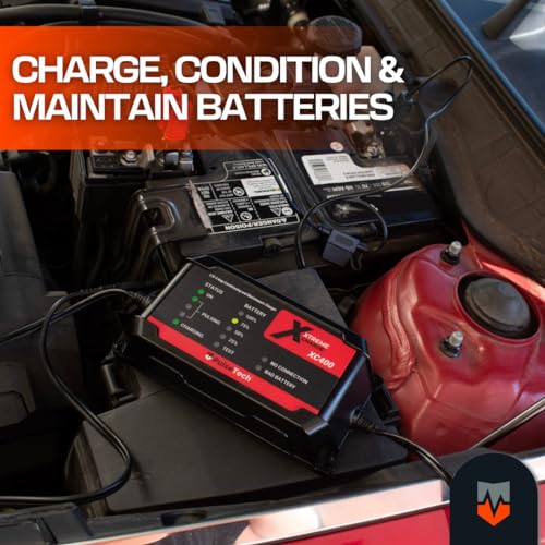 PulseTech XC400 Xtreme Charge 4 AMP Smart Battery Charger Maintainer, Trickle Charger | Test, Charge, Condition and Maintain All Types of 12V Lead-Acid Batteries
