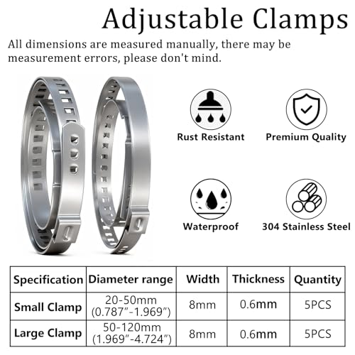 CV Boot Clamp Plier with 10PCS 304 Stainless Steel Crimp Bands, 5PCS Small and 5PCS Large Universal Adjustable Drive Shaft Drive Shaft Joint Boot Crimp Clamps for Most Cars - size: Plier + 10pcs Clamps