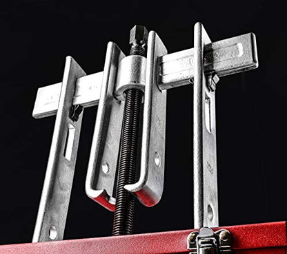 URREA 10-Ton Straight Jaw Puller Set - 14-Piece Mechanical Gear Puller with interchangeable Jaws & Metal Box - 4030B - color: 14-piece Set W/ Metal Box