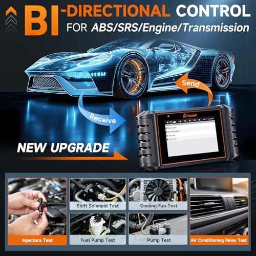FOXWELL NT716 Code Reader, 4-System Diagnostic Scanner for Home Mechanics | ABS SRS Transmission Engine, 9 Reset, Active Test, ABS Bleeding, AutoVIN, Live Data, Lifetime Free Updates, Orange
