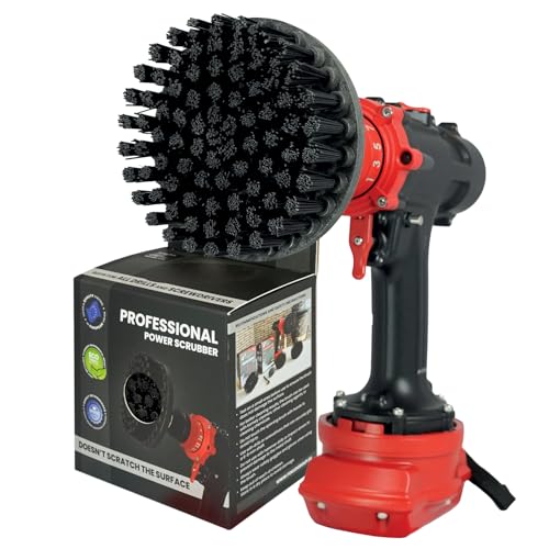 Premium Drill Brush Professional – Ultra-Stiff 5 in Black | Scratch-Free Heavy-Duty Cleaning Brush for Concrete, Brick, Stone, Metal, Masonry, Garage, BBQ Grills, Rust and Construction Tools - color: Black