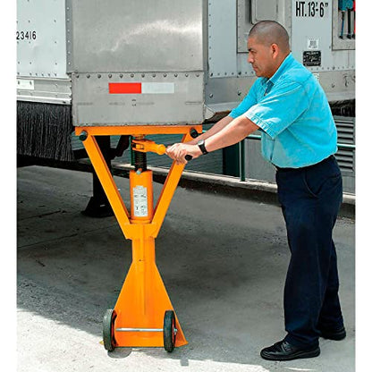 Global Industrial 100,000 Lb. Static Capacity Heavy Duty Trailer, Yellow | Stabilizing Jack Stand, 50000 lb. Lifting Capacity, 39-1/2" to 51" Height Adjustment, Steel