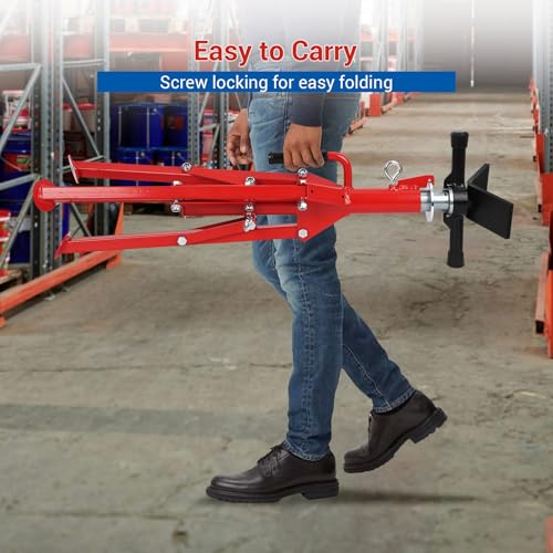 Heavy-Duty Pipe Jack Stand, 2500 lb Load Capacity, Adjustable Height 28"–52", Folding Steel Pipe Support Stand with Wide Stable Base for Welding, Automotive Repair, Construction & Fabrication Projects - size: 2500 lbs(Red)