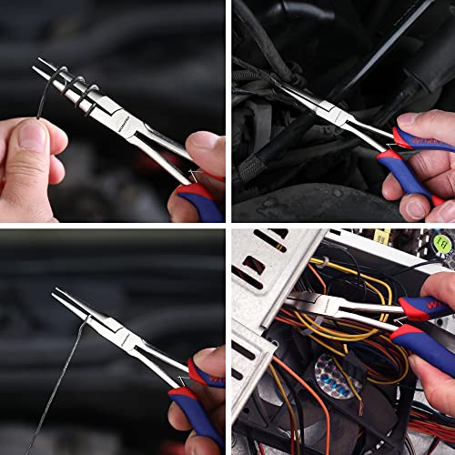 WORKPRO 7" Needle Nose Pliers, Smooth Jaws | Mini Long Reach, for Jewelry Making, Wire Bending, Small Object Gripping & Narrow Places
