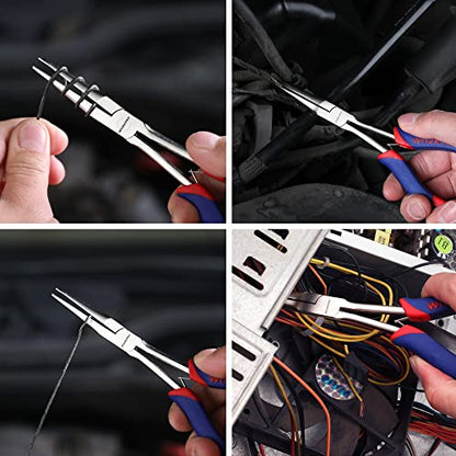 WORKPRO 7" Needle Nose Pliers, Smooth Jaws | Mini Long Reach, for Jewelry Making, Wire Bending, Small Object Gripping & Narrow Places