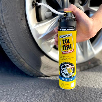 Fix-A-Flat S60369 Aerosol Emergency Flat Tire Repair and Inflator, for X-Large Tires, Eco-Friendly Formula, Universal Fit for All Cars, Trucks and SUVs, 24 oz. (Pack of 1) - size: 24oz