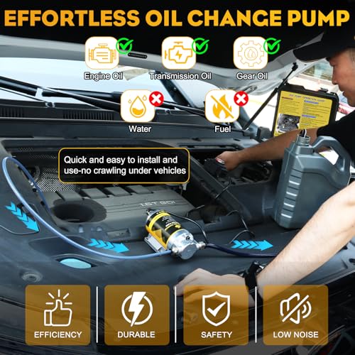 Electric Oil Change Pump 12V 100W | Oil Extractor Pump, 1-4L/Min, Portable, Oil Transfer Pump - color: Engine Oil Pumps-01-NEW