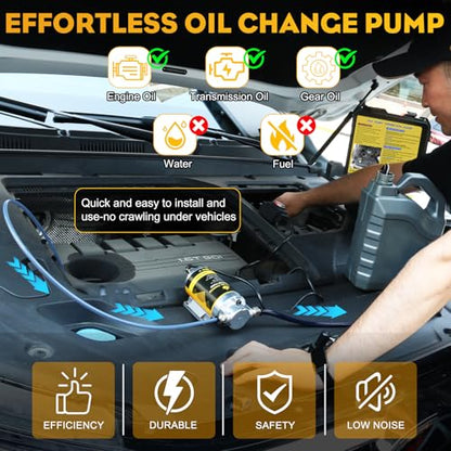 Electric Oil Change Pump 12V 100W | Oil Extractor Pump, 1-4L/Min, Portable, Oil Transfer Pump - color: Engine Oil Pumps-01-NEW