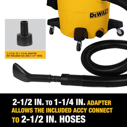 DEWALT 8-Piece Car Detailing Vacuum Hose Accessory Kit, DXVA13-0801 | Compatible with Most Wet and Dry Shop Vacuum, Shop Vac Attachments for Efficient Cleaning