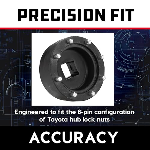 Powerbuilt Front Hub Nut Socket for Toyota Vehicles, 8 Pin Installation, Hub Lock Nuts Install - 240269 - style: Toyota