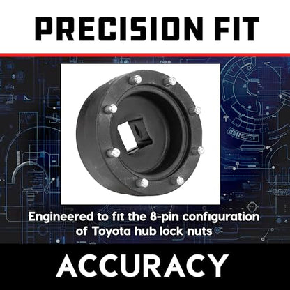 Powerbuilt Front Hub Nut Socket for Toyota Vehicles, 8 Pin Installation, Hub Lock Nuts Install - 240269 - style: Toyota