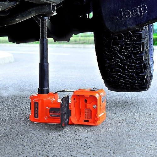 E-HEELP Electric Car Jack 5Ton 12V Kit Hydraulic (Lifting Range: 6.1~17.7 inch) with Inflator Electric Jack for Car SUV Sedan MPV Change Tires Garage Repair Emergency Kit