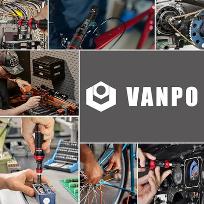 VANPO 49-Pc Torque Screwdriver & Wrench Set, 10-70In-lb & 1-12Nm Dual Range | with S2 Steel Bits & Sockets, for MTB Carbon Bikes, Firearm Optics, Scope Mounting & Professional DIY Repairs - size: 10-70 inlb