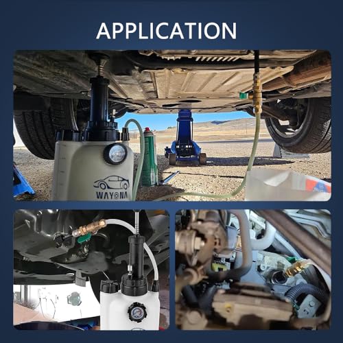 Wayona Transmission Fluid Transfer Pump 3L, 12 ATF Adapters, Manual Automotive Transmission Fill Pump Set Oil Filling Filler System Fluid Transfer Dispenser Tool Kit with Pressure Gauge and Scale