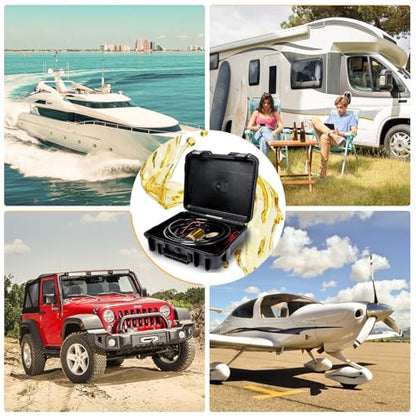 12 V Fuel Gasoline Transfer Pump Kit,Transfers Up to 125 Gallons of Gasoline Diesel Water per hour,Gas Transfer Pump Fit for Vehicles,Boats,Equipment(No Working Temperature During Use) - color: 3 kit-gold